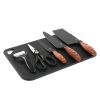 Oster 6-Piece Black Stainless Steel Cutlery Set with Cutting Board, Peeler, and Shears - Stainless Stee