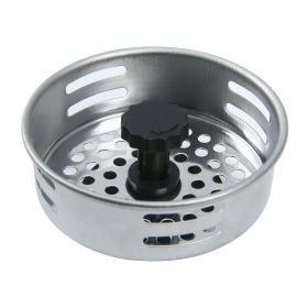 Mainstays Silver Stainless Steel Kitchen Sink Strainer and Drain Catcher with Rubber Stopper