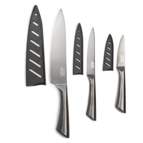 Thyme & Table Non-Stick Coated High Carbon Stainless Steel Carbon Chef's Knives, 3 Piece Set - Coated