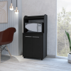 Lucca Kitchen Cart, Double Door Cabinet, One Open Shelf, Two Interior Shelves - Black