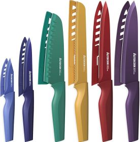 Knife Set 12 Kitchen Knives  Anti Rust Coating Stainles - MULTY