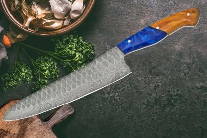 SAPPHIRE | Chef Knife | Premium Damascus Blade | Razor-Sharp Edge | Ergonomic Handle - 8 inches