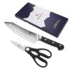 Kitchen 2Pcs Stainless steel Chef Scissor Knife Set - Black - Kitchen Surpplice