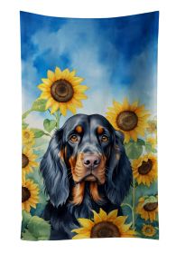 Gordon Setter in Sunflowers Kitchen Towel Dish Cloths Guest Hand Towel Decorative Bathroom Towel for Face,Tea, Dishcloth, Kitchen and Bath
