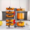 Pot Organizer Rack 8 Tiers Pots and Pans Organizer, Pot Lid Organizer for Kitchen Cabinet Cookware Organizers and Storage,Upgraded - 8 Tiers