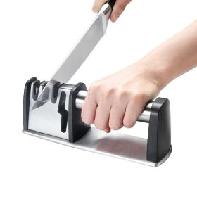 Multifunction Knife Sharpener Handheld Quick Sharpening Stone - Silver - Sharpening Stone