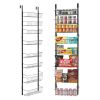 8-Tier Over the Door Pantry Organizer Hanging Storage Rack Adjustable Kitchen - 8 - Black