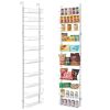 10-Tier Over the Door Pantry Organizer Hanging Storage Rack Adjustable Kitchen - 10 - White