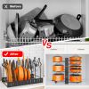 Pot Organizer Rack 8 Tiers Pots and Pans Organizer, Pot Lid Organizer for Kitchen Cabinet Cookware Organizers and Storage,Upgraded - 8 Tiers