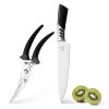 2PCS KITCHEN KNIFE.Chef knife and Poultry shears - Black