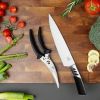 2PCS KITCHEN KNIFE.Chef knife and Poultry shears - Black