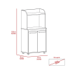 Lucca Kitchen Cart, Double Door Cabinet, One Open Shelf, Two Interior Shelves - Black