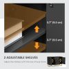 Sideboard Storage Cabinet with 3 Drawers, Adjustable Shelves and Doors, Kitchen Buffet Cabinet for Dining Room, Black - Black