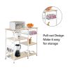 3-Tier Industrial Kitchen Baker's Rack Utility Microwave Oven Stand Storage Cart Workstation Shelf, Vintage - White Oak
