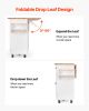 52in Kitchen Island Cart Rolling Storage Cabinet Table with Drawer Drop Leaf - White-Drop Leaf