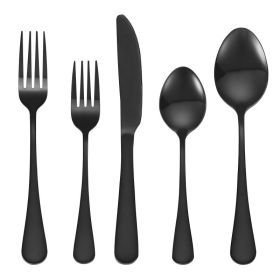 Commercial & Household 30Pcs Flatware Tableware (Color: Black, Type: Flatware Set)